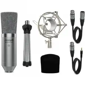 Audibax Berlin 1800 Silver Pack Micrófono Estudio Gran Diafragma