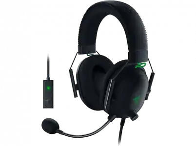 Auriculares gaming - Razer Blackshark V2, De diadema, Con cable, Negro+ Potenciador de Micrófono USB