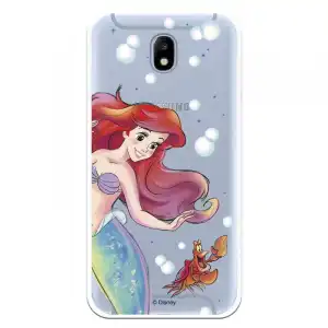 Funda Oficial Disney Sirenita Y Sebastián Transparente Para Samsung Galaxy J7 2017 - La Sirenita