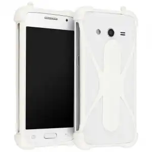 Muvit Funda Silicona con Soporte Blanca para Smartphone Max. 152x81mm