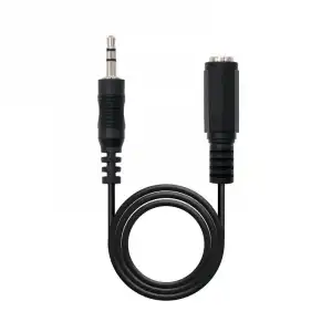 Nanocable Cable Audio Estéreo Jack 3.5mm Macho/Hembra 5m Negro