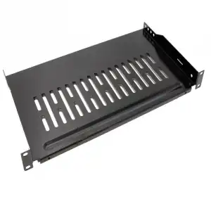 RackMatic Bandeja Estanteria para Armario Rack 19" Fijación Frontal 1U 255mm Negra