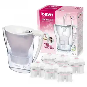 BWT Penguin Electrónica Jarra Filtradora de Agua con Magnesio 2.7L Blanco + 6 Filtros