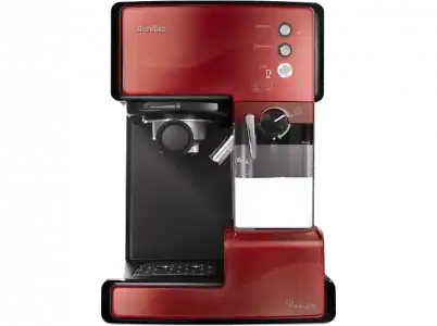 Cafetera express - Breville PrimaLatte 1, 15 bar, 1.5 l, Depósito leche, Calentador tazas, Rojo