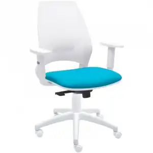 La Silla de Claudia 4U Silla Ergonómica Profesional Para Oficina Brazos Regulables Respaldo Malla Azul