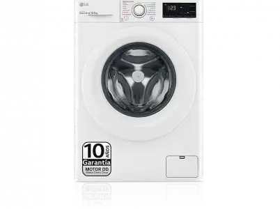 Lavadora carga frontal - LG F4WV3010S3W, Serie 300, 10.5kg, 1400rpm, 14 Programas, AI Direct Drive™, Steam™, Blanco