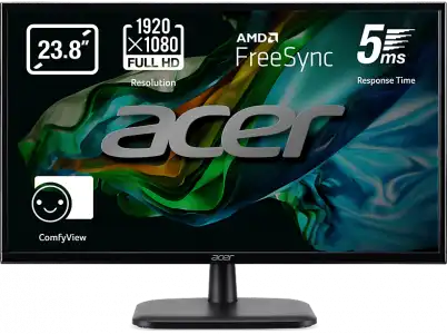 Monitor - Acer EK240YCbi, 23.8" Full HD, 5 ms, 75 Hz, 1x HDMI 1.4 + VGA, Negro