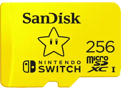 Tarjeta micro SDXC - SanDisk Licencia Nintendo®, 256 GB, Para Nintendo Switch, 100 MB/s, UHS-I, U3, Amarillo