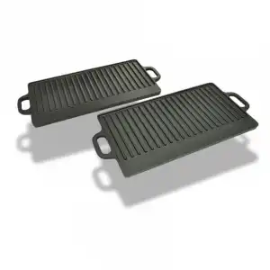 VidaXL Pack 2 Placas de Parrilla 38x23cm Negra